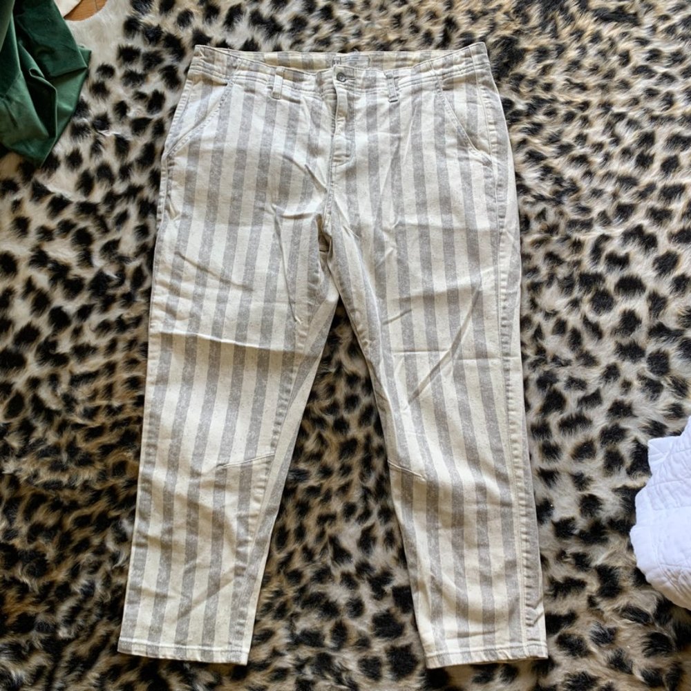 FREE PEOPLE. Striped Denim Trouser.